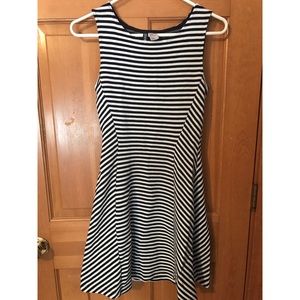 Never worn navy blue and white striped dress.